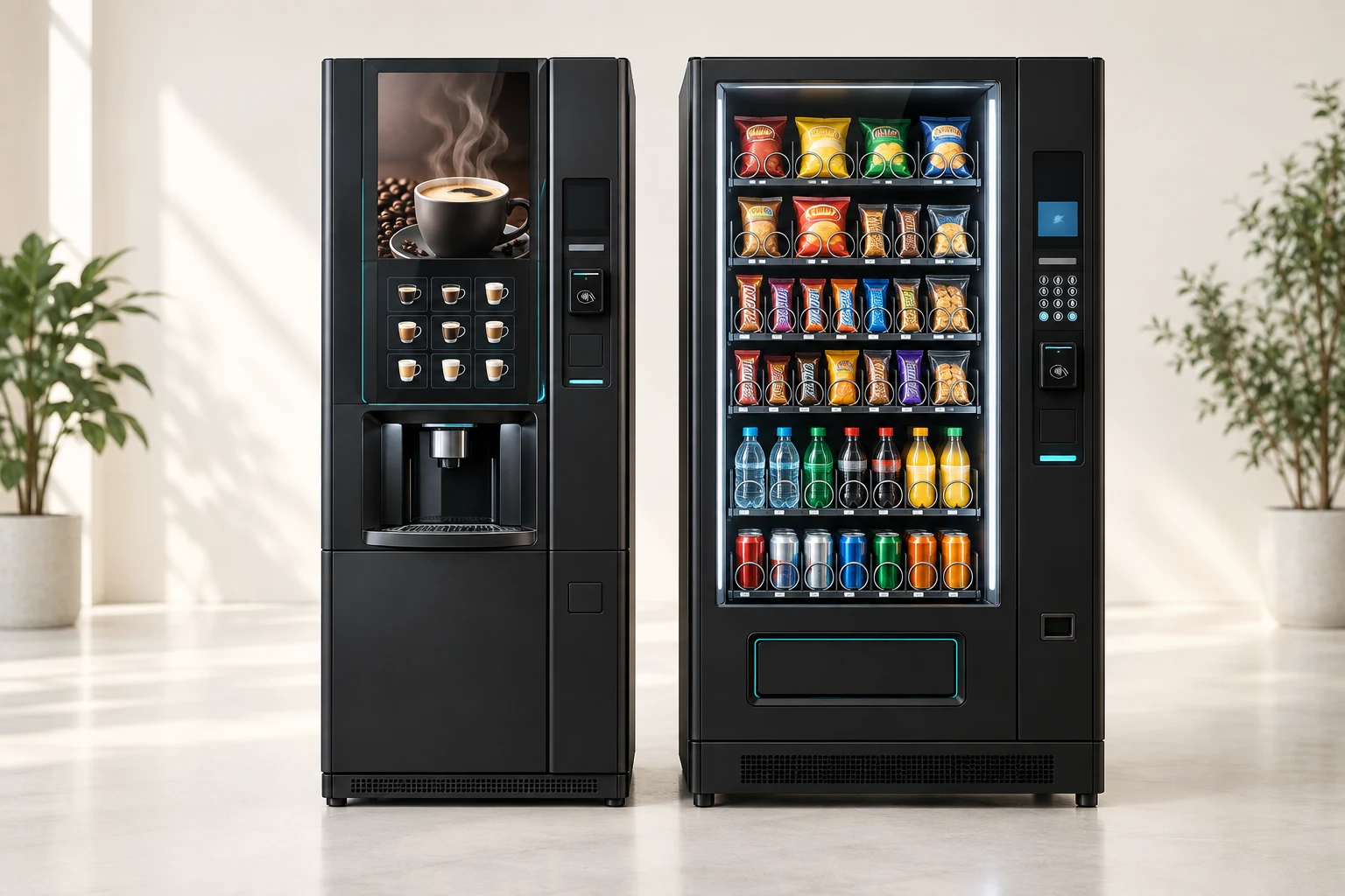 Distributeurs automatiques pour le café et les snacks